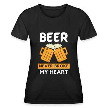 Beer Never Broke My Heart T Shirt (Dark) - Women's Functional T-Shirt - black - Front - AI Model Female 172 light (172cm)