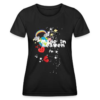 Arc-en-ciel, Terre, Étoiles, Espace, Ciel - T-shirt sport Femme - noir - Devant - AI Model Female 172 light (172cm)