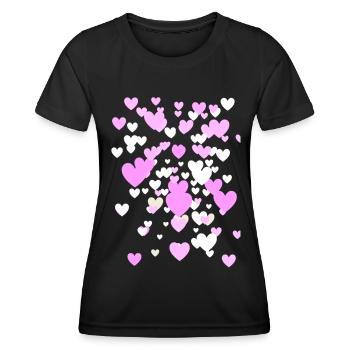 Herzen, Herz,rosa herzen, rote Herzen - Frauen Funktions-T-Shirt - Schwarz - Vorne - AI Model Female 172 light (172cm)