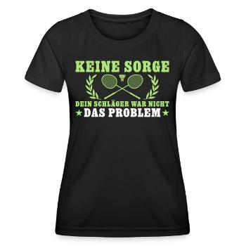 Badminton Schläger war nicht das Problem - Frauen Funktions-T-Shirt - Schwarz - Vorne - AI Model Female 172 light (172cm)