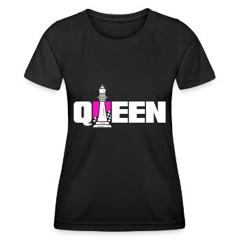 Échec et mat Le joueur d’échecs est la reine des échecs - T-shirt sport Femme - noir - Devant - AI Model Female 172 light (172cm)