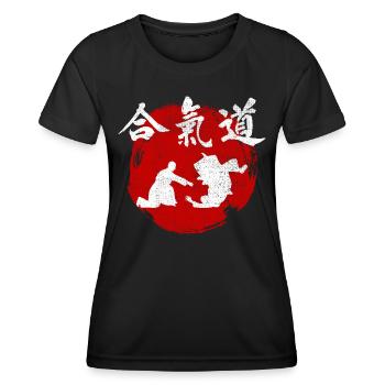 Aikido Martial Art Dojo Kanji Japan Gym - Women's Functional T-Shirt - black - Front - AI Model Female 172 light (172cm)