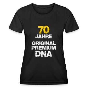 70 Jahre Original Premium DNA 70. Geburtstag - Frauen Funktions-T-Shirt - Schwarz - Vorne - AI Model Female 172 light (172cm)