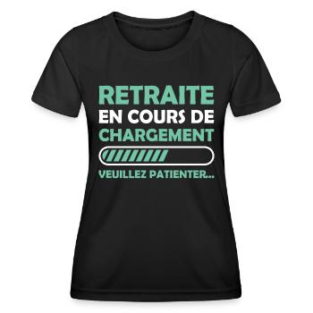 Retraite en cours de chargement - T-shirt sport Femme - noir - Devant - AI Model Female 172 light (172cm)