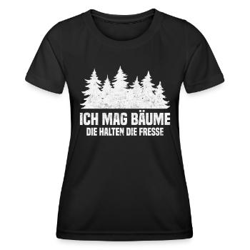 Ich Mag Bäume Die Halten Die Fresse - Frauen Funktions-T-Shirt - Schwarz - Vorne - AI Model Female 172 light (172cm)