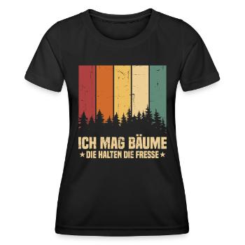 Ich Mag Bäume Die Halten Die Fresse - Frauen Funktions-T-Shirt - Schwarz - Vorne - AI Model Female 172 light (172cm)