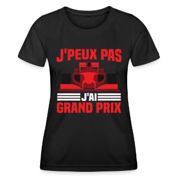 Je peux pas j ai grand prix - T-shirt sport Femme - noir - Devant - AI Model Female 172 light (172cm)