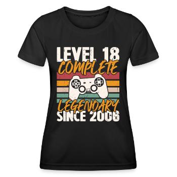 Level 18 Schließe das Geburtstagsgeschenk 2006 ab - Frauen Funktions-T-Shirt - Schwarz - Vorne - AI Model Female 172 light (172cm)