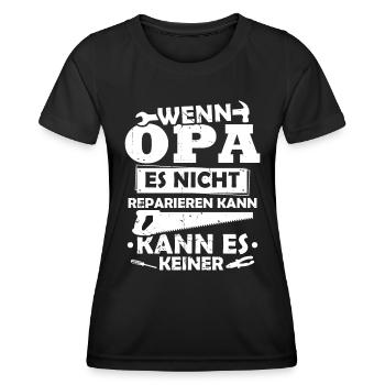 Wenn opa es nicht reparieren kann kann es keiner - Frauen Funktions-T-Shirt - Schwarz - Vorne - AI Model Female 172 light (172cm)