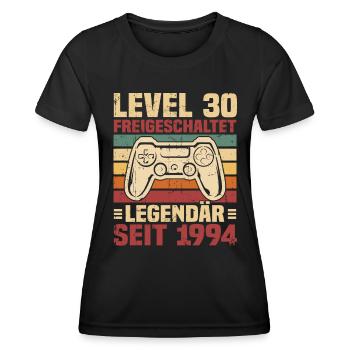 Level 30 freigeschaltet legendär seit 1994 - Frauen Funktions-T-Shirt - Schwarz - Vorne - AI Model Female 172 light (172cm)