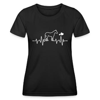 Chevaux à battement de cœur - T-shirt sport Femme - noir - Devant - AI Model Female 172 light (172cm)
