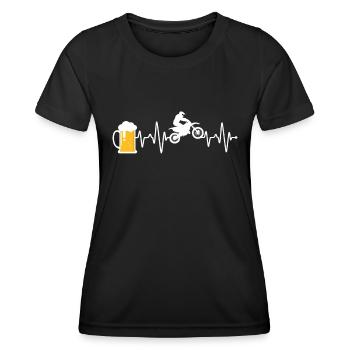 Motocross and Beer Heartbeat - Women's Functional T-Shirt - black - Front - AI Model Female 172 light (172cm)