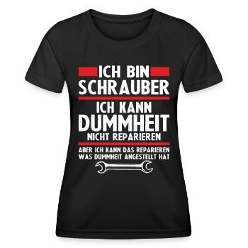 Ich bin schrauber - Frauen Funktions-T-Shirt - Schwarz - Vorne - AI Model Female 172 light (172cm)