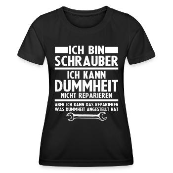 Ich bin schrauber - Frauen Funktions-T-Shirt - Schwarz - Vorne - AI Model Female 172 light (172cm)