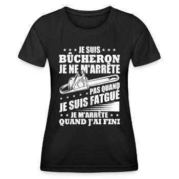 Je suis bûcheron - T-shirt sport Femme - noir - Devant - AI Model Female 172 light (172cm)