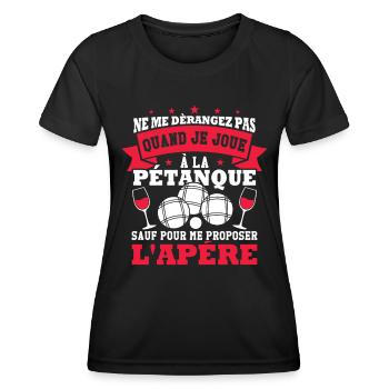 Stör mich nicht, wenn ich Pétanque spiele - Frauen Funktions-T-Shirt - Schwarz - Vorne - AI Model Female 172 light (172cm)