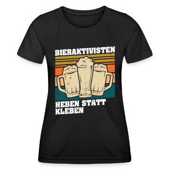 Bieraktivisten Heben statt Kleben - Frauen Funktions-T-Shirt - Schwarz - Vorne - AI Model Female 172 light (172cm)