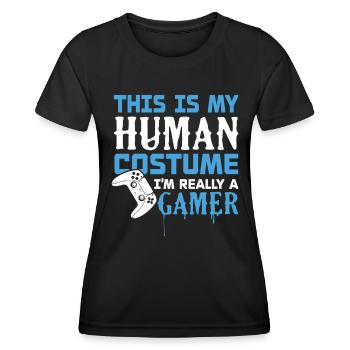 Ich bin wirklich ein Gamer - Frauen Funktions-T-Shirt - Schwarz - Vorne - AI Model Female 172 light (172cm)