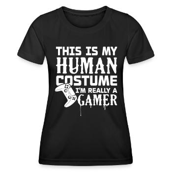 Ich bin wirklich ein Gamer - Frauen Funktions-T-Shirt - Schwarz - Vorne - AI Model Female 172 light (172cm)