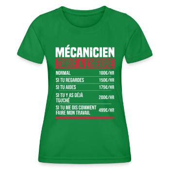 Mechaniker Stundensatz Humor Geschenkidee - Frauen Funktions-T-Shirt - Kelly Green - Vorne - AI Model Female 172 dark (172cm)