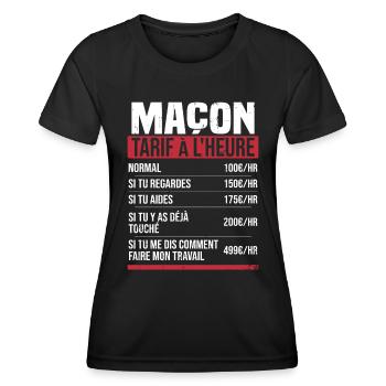 Freimaurer Stundensatz Humor Geschenkidee - Frauen Funktions-T-Shirt - Schwarz - Vorne - AI Model Female 172 light (172cm)