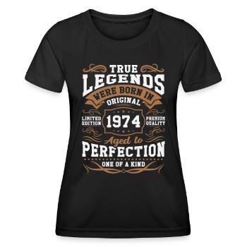 Legenden Geboren 1974 - Frauen Funktions-T-Shirt - Schwarz - Vorne - AI Model Female 172 light (172cm)