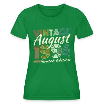 August 1994 Vintage Retro Geburtstagsgeschenk - Frauen Funktions-T-Shirt - Kelly Green - Vorne - AI Model Female 172 dark (172cm)