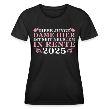 Rentnerin 2025 Ruhestand Eintritt Kollegin - Frauen Funktions-T-Shirt - Schwarz - Vorne - AI Model Female 172 light (172cm)