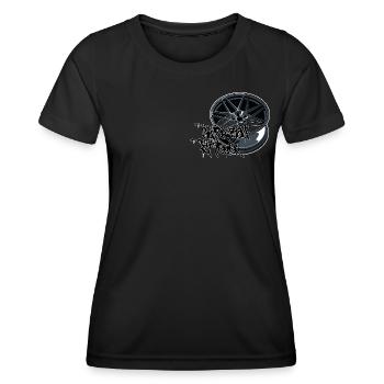 Good bike is expensive // Illustration + Saying - Women's Functional T-Shirt - black - Front - AI Model Female 172 light (172cm)