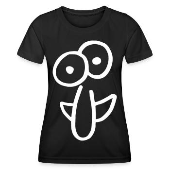 Funny face with a big nose. 5 vector - Women's Functional T-Shirt - black - Front - AI Model Female 172 light (172cm)
