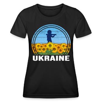 UKRAINE Soldat SONNENBLUME slava ukraini HELD - Frauen Funktions-T-Shirt - Schwarz - Vorne - AI Model Female 172 light (172cm)