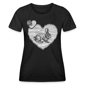 Hasenzucht "Hase Mümmelmann" Hasenliebe Kaninchen - Women's Functional T-Shirt - black - Front - AI Model Female 172 light (172cm)