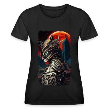 Ritter Kater - Frauen Funktions-T-Shirt - Schwarz - Vorne - AI Model Female 172 light (172cm)