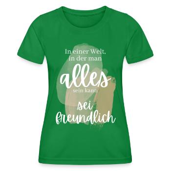POSITIVE EINSTELLUNG MINDSET Motivation - Frauen Funktions-T-Shirt - Kelly Green - Vorne - AI Model Female 172 dark (172cm)