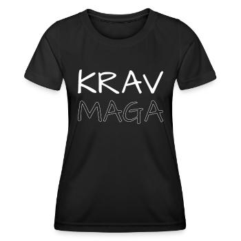 Krav Maga, Kravmaga, Idée cadeau d’autodéfense - T-shirt sport Femme - noir - Devant - AI Model Female 172 light (172cm)