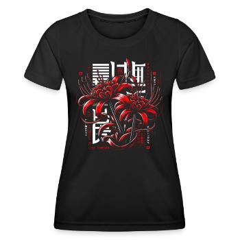 Japanese Spider Lily Kanji - Women's Functional T-Shirt - black - Front - AI Model Female 172 light (172cm)