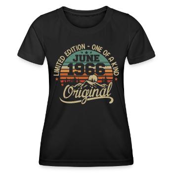 1966 Juni 1966 Original - Juni 1966 Jubiläum - Frauen Funktions-T-Shirt - Schwarz - Vorne - AI Model Female 172 light (172cm)