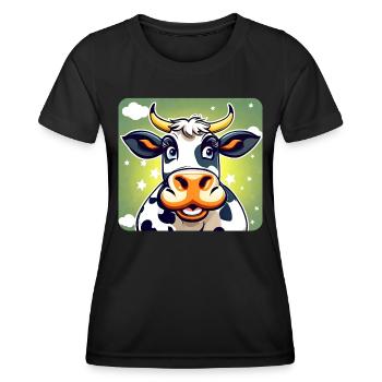 Cute Cow - Women's Functional T-Shirt - black - Front - AI Model Female 172 light (172cm)