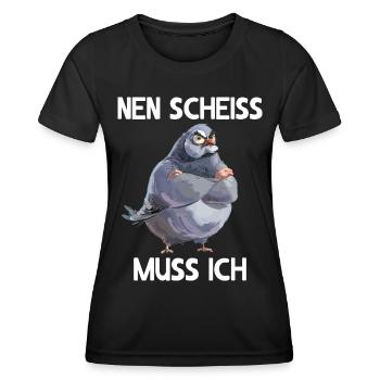 Taube Täubchen Vogel Taubenzüchter Nen scheiss - Frauen Funktions-T-Shirt - Schwarz - Vorne - AI Model Female 172 light (172cm)