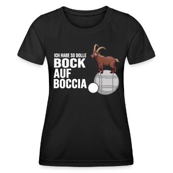 boccia patanque boulespieler "bock auf boccia" - Frauen Funktions-T-Shirt - Schwarz - Vorne - AI Model Female 172 light (172cm)