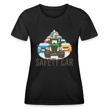 Agriculteur Agriculteur Conducteur de tracteur Ouvrier sur le terrain Voiture Safty - T-shirt sport Femme - noir - Devant - AI Model Female 172 light (172cm)