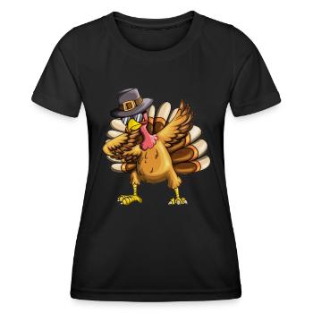 Vacances Thanksgiving Dab Dabbing Costume pour enfants - T-shirt sport Femme - noir - Devant - AI Model Female 172 light (172cm)
