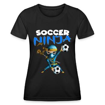 Der Soccer Ninja für Kinder Geburtstagsparty - Frauen Funktions-T-Shirt - Schwarz - Vorne - AI Model Female 172 light (172cm)