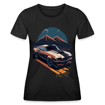 Muscle Car Power - Frauen Funktions-T-Shirt - Schwarz - Vorne - AI Model Female 172 light (172cm)
