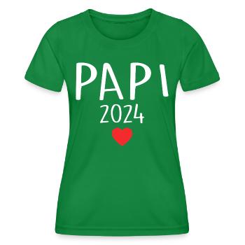 Dad - Daddy-to-be 2024 - Women's Functional T-Shirt - kelly green - Front - AI Model Female 172 dark (172cm)