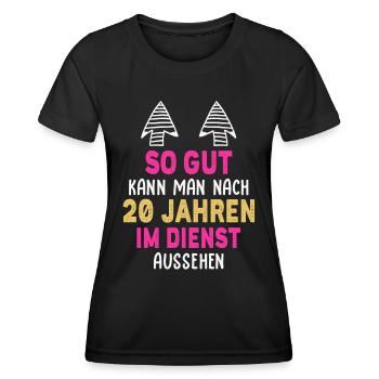 20 Jähriges Dienstjubiläum 20 Jahre Jubiläum - Frauen Funktions-T-Shirt - Schwarz - Vorne - AI Model Female 172 light (172cm)
