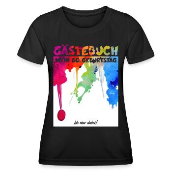 60. GEBURTSTAG GÄSTEBUCH 60 JAHRE GÄSTELISTE - Frauen Funktions-T-Shirt - Schwarz - Vorne - AI Model Female 172 light (172cm)