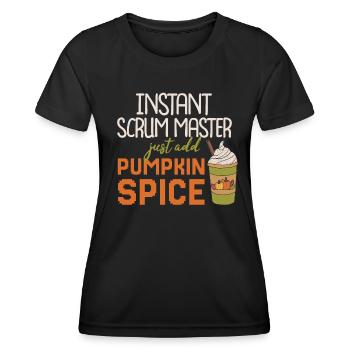 Instant Scrum Master add Pumpkin Spice - Frauen Funktions-T-Shirt - Schwarz - Vorne - AI Model Female 172 light (172cm)