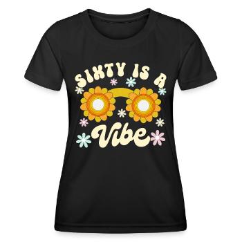 Né En 1962 60 Ans Anniversaire Femme Retro Groovy - T-shirt sport Femme - noir - Devant - AI Model Female 172 light (172cm)