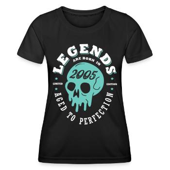 2005 anniversaire skull 18 ans anniversaire - T-shirt sport Femme - noir - Devant - AI Model Female 172 light (172cm)